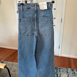 NWT Zara flared wide leg cropped jeans